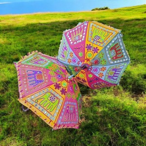 Rajasthani ร่มพิมพ์ลายช้างปักอินเดียตกแต่งงานแต่งงานแขวนฉากหลังร่มกันแดดหลากสีตกแต่ง - Product Image 2