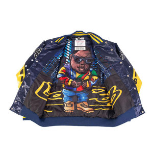 Unisex Men's Satin Printed Letterman College <b>Baseball</b> <b>Bomber</b> <b>Jacket</b> Stand Collar Casual High Street Windproof Breathable - Product Image 4