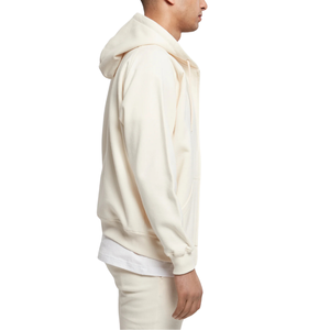 Sweat à capuche d'hiver zippé décontracté pour hommes coupe régulière forme droite motif solide polyester/coton tissu tricoté col à capuche - Product Image 5