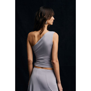 GRIMELANGE MELENYA Blusa de un solo hombro con detalle de accesorios, suave y elástica para mujer - Product Image 5