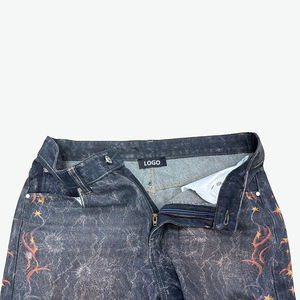 Pantalones vaqueros unisex de hombre Impresión digital suave informal con estilo recto al por mayor - Product Image 5