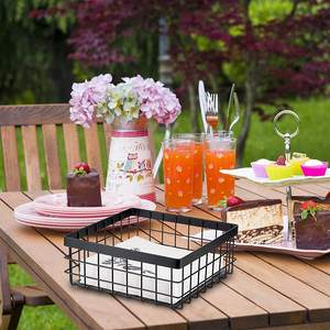 Soporte decorativo para servilletas de cocina, cesta negra para centro de mesa, accesorios de vajilla, soporte para servilletas, gran oferta - Product Image 2