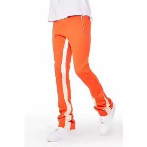 Pantalon large en tricot chaud pour homme, automne 2025, personnalisable, toutes tailles, couleur unie, fermeture élastique au milieu, style à devant plat, vente, 100% coton - Product Image 1