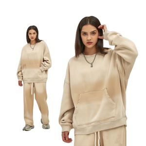 Superventas French Terry Oversized Mens Acid Vintage Sudaderas Washed Ribbed Crew Neck Sudaderas - Product Image 5