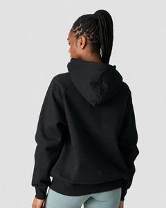 Directo de fábrica personalizado negro mujer gota hombro uso diario Sudadera con capucha antiarrugas y transpirable personalizado sudaderas con capucha en blanco para las mujeres - Product Image 2