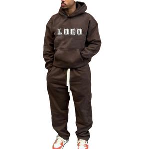 Vente en gros de pantalons à capuche unisexes en coton vierge surdimensionné avec logo brodé imprimé de haute qualité - Product Image 6