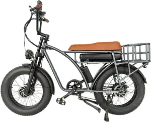 Electric Hybrid Bike 48V 2000W 18Ah Lithium Batteries Hydraulic Disc Brake Electric Bike Delivery Cargo Fat Tires E bike