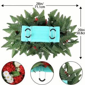 พวงมาลาดอกไม้ประดิษฐ์ทำจากผ้าไหมหลากสีสำหรับตกแต่งโลงศพพิธีฝังศพคริสมาสต์ที่โรงเรียนคุณแม่ - Product Image 6