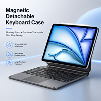 Étui clavier magnétique inclinable avec suspension, métallique, modulaire, à fixation rapide, avec pavé tactile et rangement pour stylet, style ordinateur portable, alimenté par USB-C