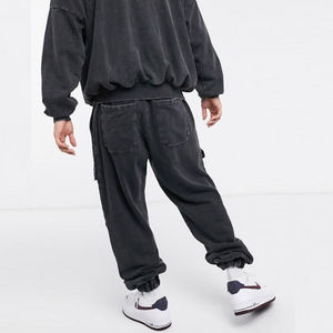 Chándal lavado con ácido de último diseño para hombre elaborado con 100% algodón polar patrón sólido disponible en tallas grandes chándal al por mayor - Product Image 5