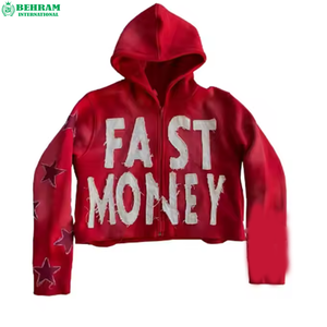 Wholesale New Heavyweight 500gsm 100% Cotton Vintage Washed Distressed Embroidered Thermal Zipper <b>Hoodies</b> Sun Faded Quick Dry - Product Image 5