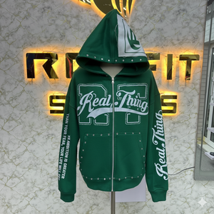 เสื้อฮู้ดสำหรับผู้ชายเสื้อฮู้ดมีซิปพิมพ์ลายสีเทาสินค้าสั่งติดป้ายได้ตามต้องการ - Product Image 6