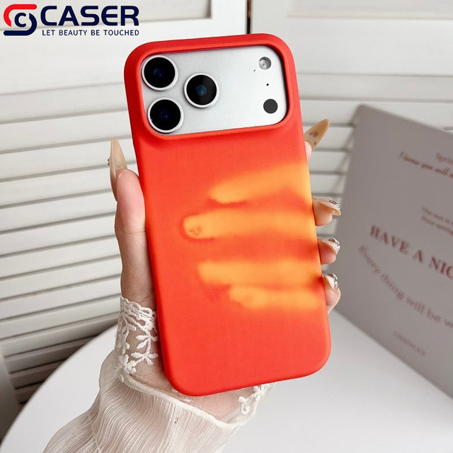 Temperature Heat Induction Gradient Simple Half Pack Phone case for 16plus Distinctive Color Changing Hard Shell for Iphone17pro