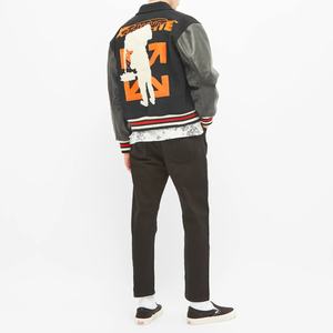 Vente en gros de veste universitaire de haute qualité pour hommes, manches en cuir brodé en chenille, veste universitaire Letterman de baseball personnalisée - Product Image 2