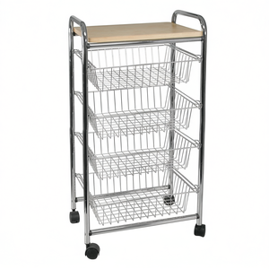 รถเข็นอาหารโครเมียม ELEGANCE 4 สำหรับโซลูชั่นจัดเก็บครัว Artex - Product Image 2