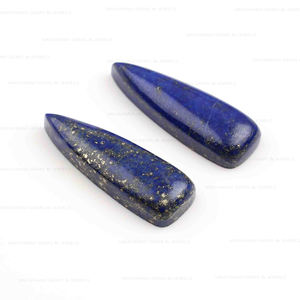 Alta calidad 10x30mm Natural azul lapislázuli cabujón largo trillón parte posterior plana calibrado cuarzo suelto para la fabricación de joyas - Product Image 6