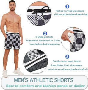 Short de basket-ball en maille imprimé pour hommes, couple, streetwear, shorts de sport pour hommes, shorts musclés pour hommes, vente en gros - Product Image 5