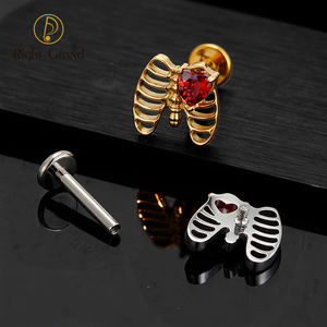 टाइटेनियम हृदय cz रिब पिंजरे कार्टिलेज 16 ग्राम गोथिक कंकाल 16 ग्राम गोथिक कंकाल - Product Image 2