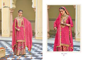 Designer Silk Salwar Suit with Handwork Fashion-Style Long Pakistani Salwar Kameez Dupatta Dress for Party Wedding Functions - Product Image 3