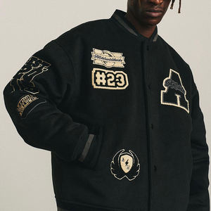 Veste universitaire en laine pour homme, nouvelle, personnalisée, avec manches en cuir, patchs en chenille brodés, veste de baseball, veste de collège - Product Image 2