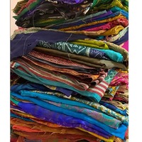 Yard indien en gros Vintage recyclé utilisé Kimono robe de nuit Maxi robe faisant crêpe soie ethnique couture artisanat Sari tissu