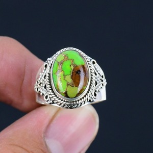 Classical <b>Ring</b> Jewelry For Women Silver Boho Style Jewelry 925 Sterling Silver Turquoise Gemstone Handmade <b>Ring</b> Gift For Wife - Product Image 2