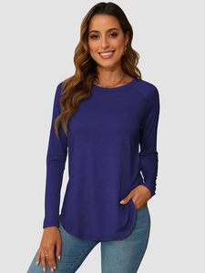 T-shirts pour femmes T-shirt d'été à manches longues Design de haute qualité Vêtements décontractés T-shirt col rond Vente en gros Personnalisé Respirant - Product Image 5