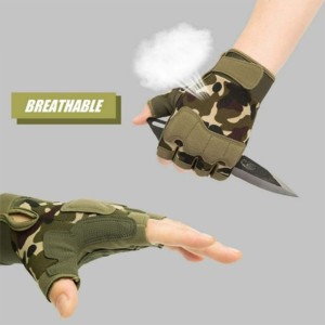 Cuir Coton Vente en gros Vert Anti-coupure Chasse Sport en plein air Formation Doigt Complet Gants Tactiques - Product Image 2