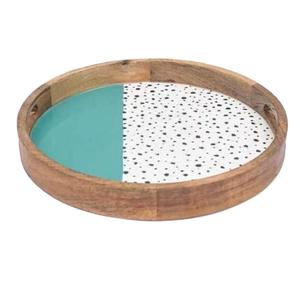 Bandeja para servir té de madera de alta calidad con diseño impreso esmaltado té café desayuno utensilios de cocina vajilla bandeja decorativa para el hogar - Product Image 1