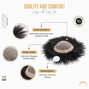 Peluca de cabello humano realista para hombre, gorra duradera, transpirable y ajustable, perfecta para peluca de textura suave de aspecto natural y seguro - Product Image 4