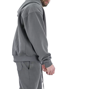 Sweat à Capuche Solide en Polaire Lourd pour Homme, Coupe Régulière, Sweat-shirt en Coton Épais d'Hiver Streetwear Hip Hop Décontracté - Product Image 5