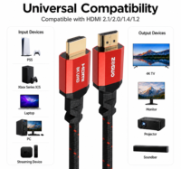 Câble HDMI 2.1 8K 60Hz 48G à large bande passante, HDR dynamique, câble eARC