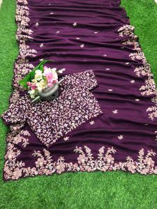 ชุดผ้าไหมชุดส่าหรีแบบดั้งเดิมสำหรับโดรีแนวแฟนซีชุดสวยสวยและงานตัดเย็บขอบผ้าส่าหรีขายดีที่สุด - Product Image 4