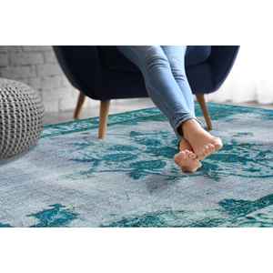 Tapis turc Green Medallion : Décoration ethnique pour salon, tapis imprimé, tapis en chenille - Product Image 1