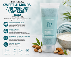 Exfoliante Corporal de Yogur de Almendras Dulces de Marca Privada 250ml OEM |   Cuidado Corporal Exfoliante Natural |   España UE - Product Image 2