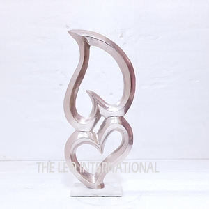 Juego de 2 esculturas de figuras abstractas modernas con forma de pez gelatina con chapado en oro para esculturas modernas de Hotel en casa de la India - Product Image 3