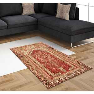 พรมลายดอกไม้สีแดง ดีไซน์วินเทจ พรมพิมพ์ลาย พรมขนนุ่ม - Product Image 4