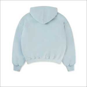 Sweats à capuche délavés au soleil IOTA SPORTS en gros, faible MOQ, 100% coton, impression sérigraphique personnalisée, épaules tombantes, sweats à capuche surdimensionnés pour hommes, bleu royal - Product Image 4