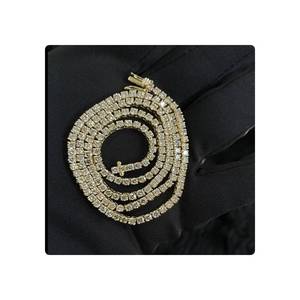 14kt oro 17 pulgadas Cadena de tenis diamante natural estilo Hip Hop joyería de moda fabricada por Estilo clásico - Product Image 3