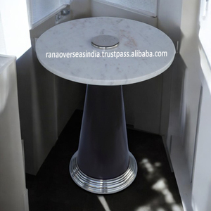 Table d'appoint moderne traditionnelle antique créative élégante personnalisable en métal avec dessus en marbre Chudi Design pour chambre à coucher salon bureau - Product Image 6