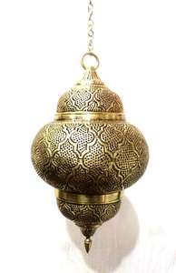 Linterna redonda de diseño marroquí de latón AK con asa en oro acabado linterna de Metal de gran tamaño para decoración de Diwali/Decoración de Hotel - Product Image 3