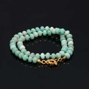 Hot Selling Amazing Amazonite Smooth Rondelle <b>Beads</b> Hand Knotted Beaded <b>Necklace</b> Amazonite Choker <b>Necklace</b> <b>Chunky</b> Gem <b>Necklace</b> - Product Image 3