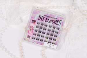 Handmade Synthetic Hair C Curl Pre-glued <b>Cluster</b> Eyelashes 14mm 0.07mm Ultra Soft Lightweight NBT-QC-06 (BC) - Product Image 2