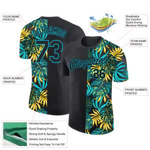 Camiseta de manga corta con estampado de árbol de playa Hawaiano Unisex personalizada de fábrica, camisa de verano de media manga con cuello redondo de algodón polivinílico de secado rápido - Product Image 2