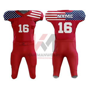 Nuevo conjunto de ropa deportiva de fútbol americano hecho a medida, uniformes de fútbol americano juvenil de alta calidad para entrenamiento de equipos - Product Image 1
