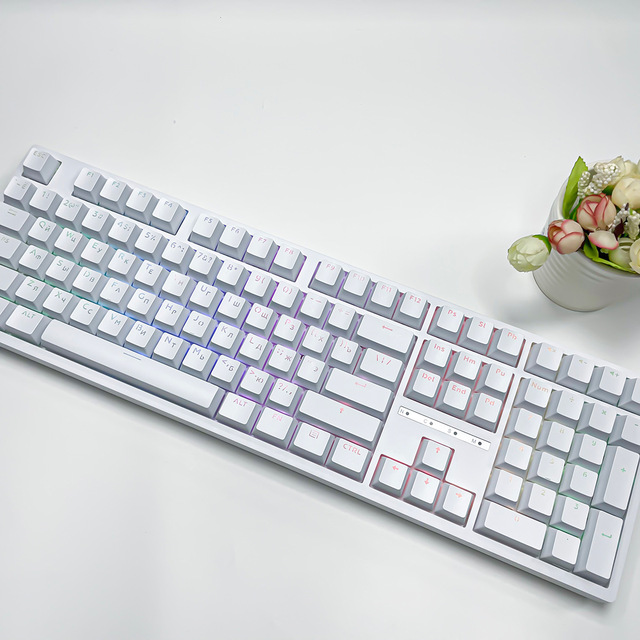 108-key Mechanical Keyboard, Wired/RGB Gaming Keyboard for Android and PC, 2.4G BT and Type-C Connection Modes with Aio Monitor