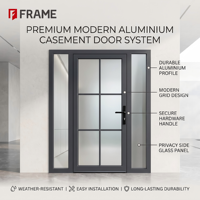 Porte patio à double battant sans joint pour intérieur et extérieur, seuil bas accessible, idéale pour vos événements en plein air