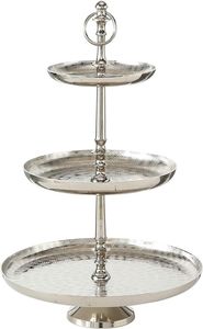 Modern Aluminium Silver Plated <b>Cake</b> <b>Stand</b> in Round Plate Shape Perfect for Luxurious Dining Setups - Product Image 5