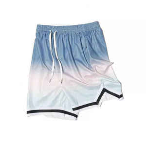Short en maille de gymnastique pour hommes à séchage rapide respirant en coton polyester imprimé Short de planche à sublimation Logo personnalisé taille haute - Product Image 2