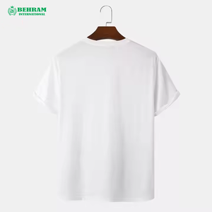 เสื้อยืดคอกลมสำหรับผู้ชายทรงหลวมเสื้อยืดสำหรับผู้ชายคอกลมทำจากผ้าฝ้าย100% โลโก้ OEM ตามสั่ง - Product Image 6